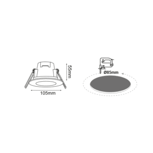 Луна за вграждане 8W LED ACA Lighting VERA 6000K IP65 - Image 2