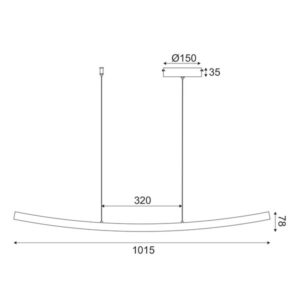 Пендел LED ACA LIGHTING YL1721LEDPBK, димиран, черен - Снимка 2