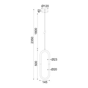 Пендел LED ACA LIGHTING VENUS 8W 3000K димируем - Снимка 3