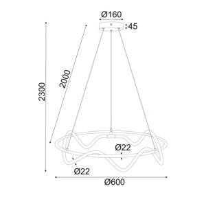 Пендел LED ACA Lighting ZM36LEDP60BK 3.6W 2520lm 3000K - Image 2