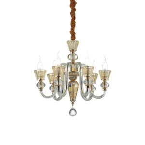 Полилей Ideal Lux Strauss sp6 E14 6x40W злато и кристал