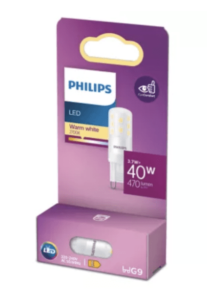LED капсула G9 – Philips, 2700 K (топло бяло), екв. 40 W, ъгъл 320°, 220V - Image 2