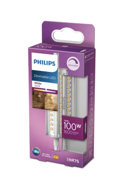 LED крушка R7s – Philips, 3000 K, екв. 100 W, 118 mm - Image 2