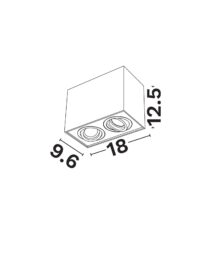 Луничка Nova-Luce GU10, 2x10W, димируема, открит монтаж - 3