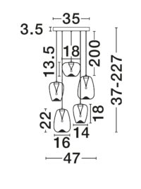 Полилей Nova-Luce 18W LED, топла светлина 3000K - 5