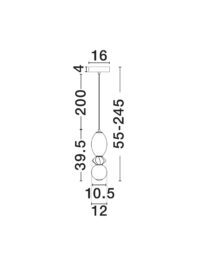 Пендел LED Nova-Luce 12W 3000K - 6