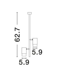 Плафон Nova-Luce GU10 2x10W димиран - 4