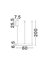 Полилей Nova-Luce LED 40W, топла светлина 3000K - 5