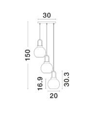 Полилей Nova-Luce със стандарт E27, 3x12W - 8