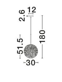 Пендел със стандартна фасунга E27, 12W, Nova-Luce - 6