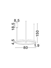 Полилей Nova-Luce LED 7.7W, топла светлина 3000K - 6