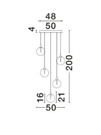 Полилей Nova-Luce LED 20W, топла светлина 3000K - 6