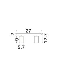 Спот лампа Nova-Luce GU10 2x10W за открит монтаж - 4