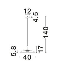 Пендел Nova-Luce LED 13W, топла светлина 3000K - 5