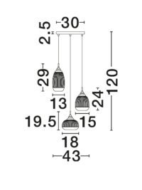 Полилей Nova-Luce с 3x60W, фасунги E14 - 6