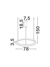 Полилей Nova-Luce LED 60W, топла светлина 3000K - 5