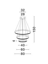 Полилей Nova-Luce LED 120W топла светлина 3000K - 5