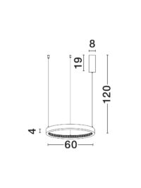 Полилей Nova-Luce LED 37W, топла светлина 3000K - 6