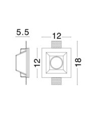 Луничка Nova-Luce GU10 10W за вграден монтаж - 2