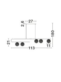 Полилей Nova-Luce G9, 5x5W, димируем, дизайнерски - 4