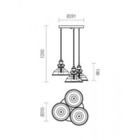 Пендел Smarter SAVILLE, 3x42W, E27, метал и стъкло - Image 2