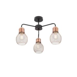 Пендел E27 3x42W Smarter 01-1576, черен/мед, димируем