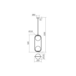 Пендел Smarter NIVA E14 2x28W мат златист/опал - Image 2