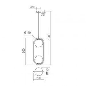 Пендел Smarter NIVA SU 2x42W E27 златист, IP20 - Image 2