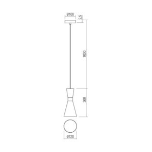 Пендел Smarter KILT E27 1x42W димируем метал черно/златисто - Image 2