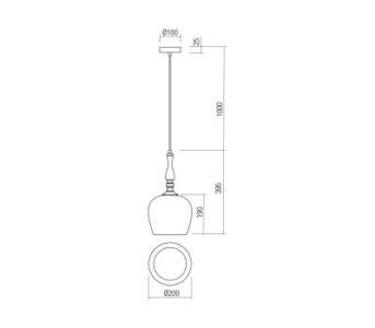 Пендел Smarter TOLL SU E27 1x42W кехлибар - Снимка 2