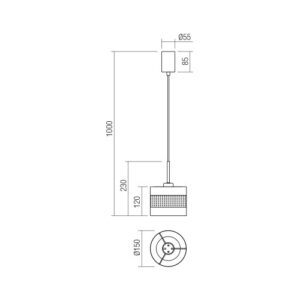 Пендел Smarter FLINT E27 42W черен и златист - Снимка 2