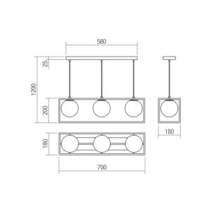 Пендел Smarter ZODIAC 3x28W E14 димируем - Image 2