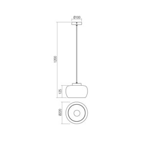 Пендел Smarter Croma E27 42W димируем, черен стъкло - Снимка 2