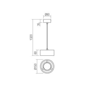 Пендел Smarter 01-3100 LED 6W, димируем, месинг/сив - Image 2