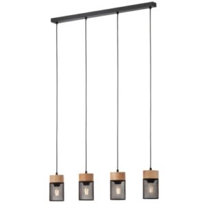 Пендел Smarter STEM E27 4x42W димируем дърво/черен - Снимка 1
