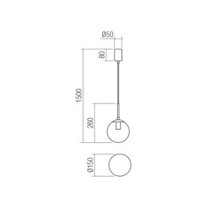 Пендел Smarter 01-3163 E14 28W месинг/стъкло - Image 2