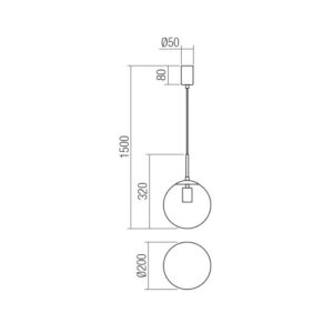 Пендел Smarter 01-3165 E27 42W месинг/стъкло - Снимка 2