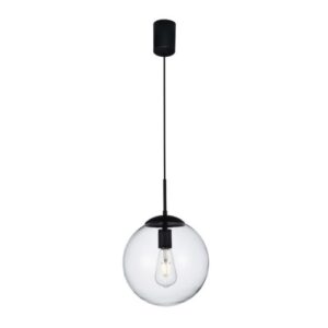 Пендел Smarter 01-3168, E27, 42W, мат черен/прозрачен стъкло - Снимка 1