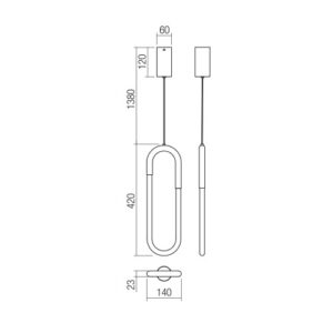 Пендел Smarter LATIUM LED 9W 3000K с димер - Снимка 2