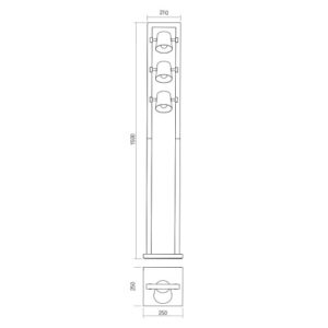 Лампион Smarter Oaker E14, 3x28W, дърво и метал - Image 2