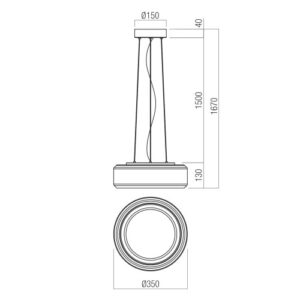 Пендел LED 24W Redo Solera SU 1008lm топла/неутрална светлина - Снимка 2