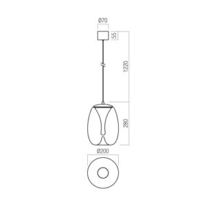 Пендел осветление LED 8W 3000K Redo DROP SU, мат черен - Снимка 2
