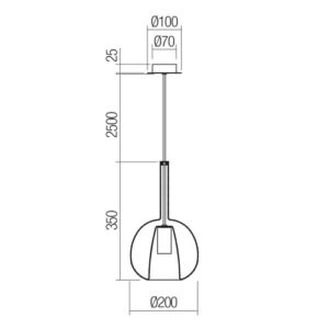 Пендел Smarter TRESOR D200, E27, 1x42W, хром/стъкло - Image 2