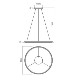Пендел LED Redo Vance 4.5W димируем 2700K 5610lm - Image 2