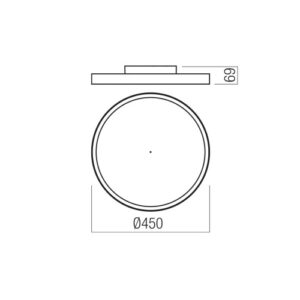 Плафон LED 40W Redo DAMA PL D450 димируем бял/златист - Image 2