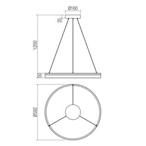 Пендел Smarter Valdis LED 38W 2030lm златист/бял - Image 2