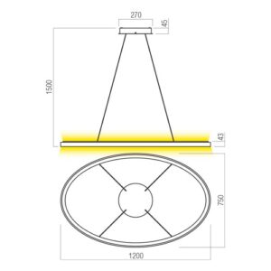 Пендел LED 120W Redo NOBU SU неутрална светлина - Image 2