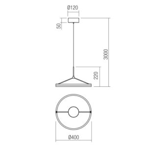Пендел LED 27W 3000K с димер Redo ORBIT BLACK - Снимка 2