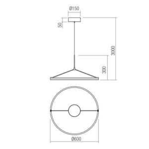 Пендел LED Redo Orbit 39W 3000K димируем бял - Image 2