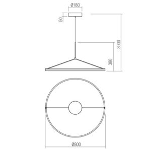 Пендел LED Redo ORBIT Bronze 4.8W 4320lm 3000K димируем - Снимка 2